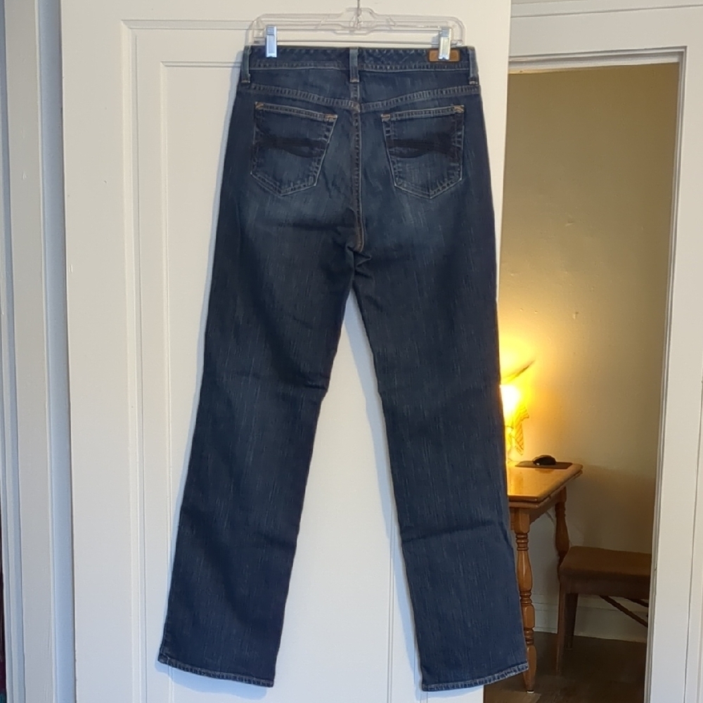 Eddie Bauer Long Straight Leg Dark Wash Mid Rise Jeans 8L - Picture 5 of 5